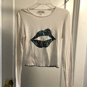 White graphic long sleeve